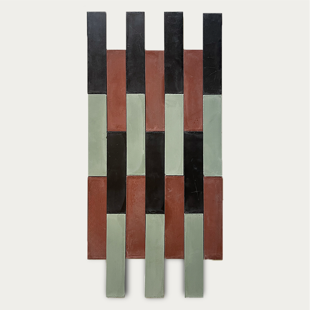 Bambú • Negro / Bordó / Eucalipto • 7x30 cm
