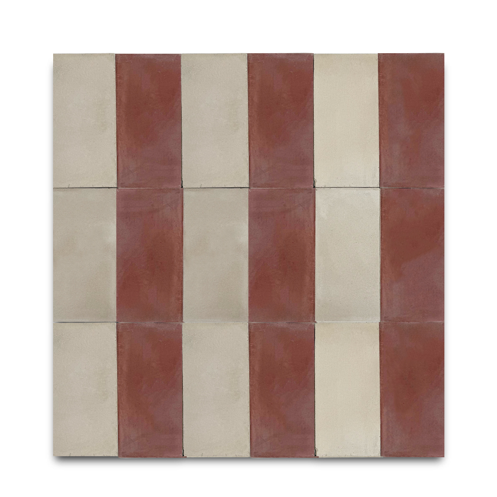 Bambú • Bordó / Crudo arena • 10x20 cm
