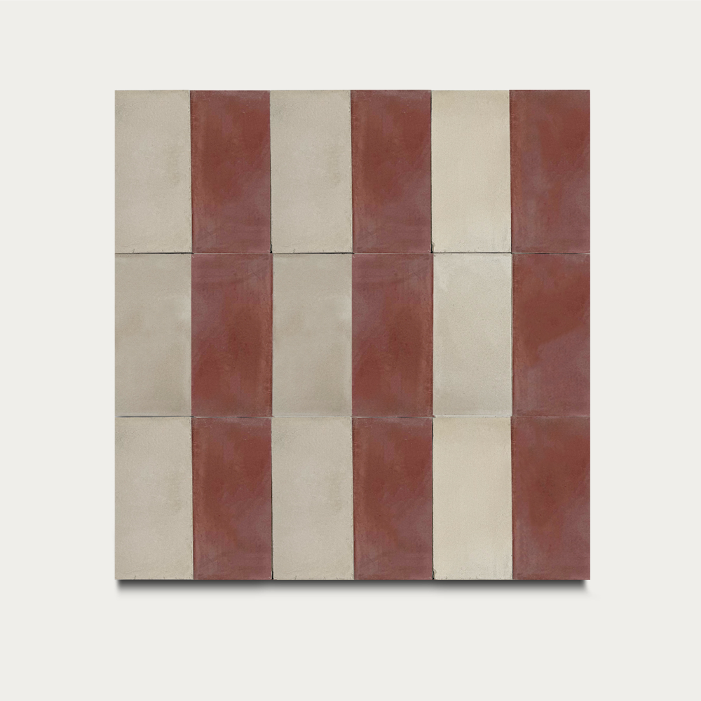 Bambú • Bordó / Crudo arena • 10x20 cm