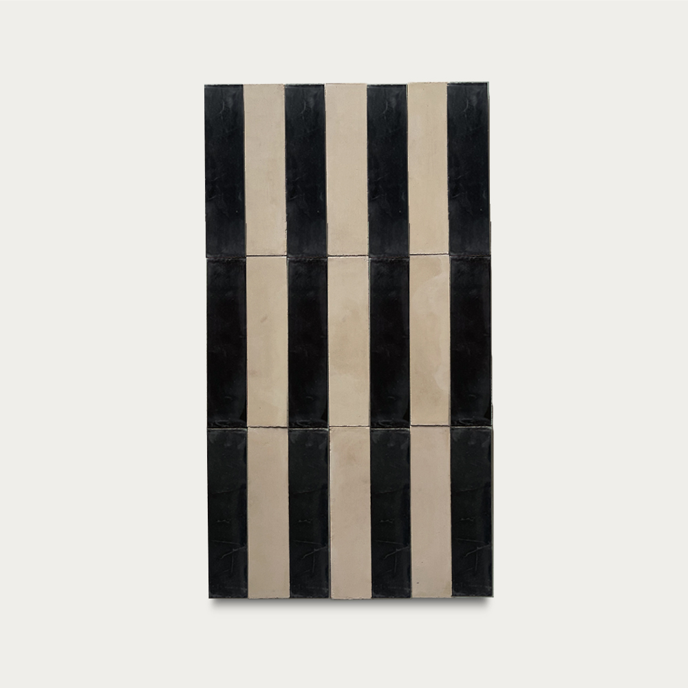 Bambú • Crudo arena / Negro • 7x30 cm