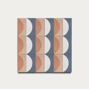 Luneto • Azul jean / Terracota • 15x30 cm